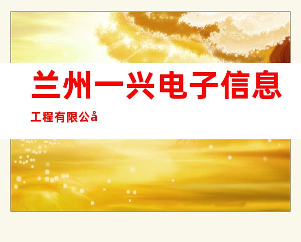 兰州一兴电子信息工程有限公司